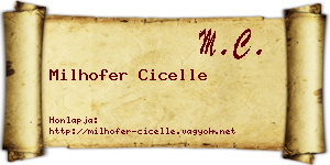 Milhofer Cicelle névjegykártya